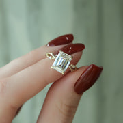 Emerald Cut Moissanite Ring